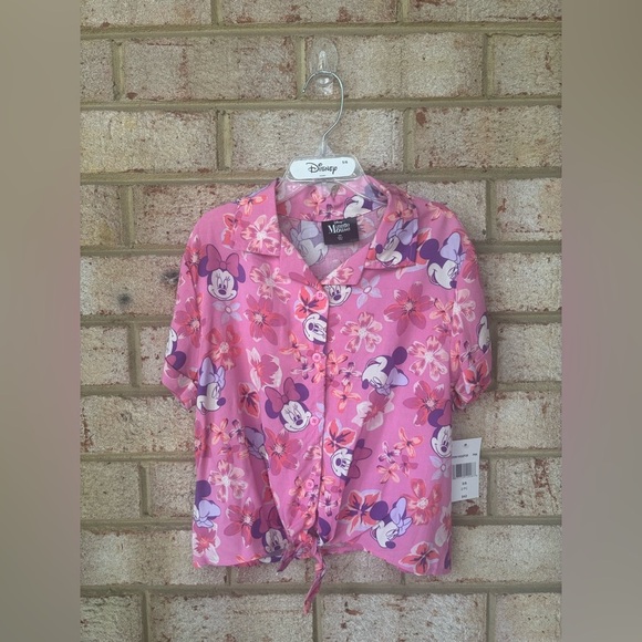 Disney 2 piece set Pink Floral Minnie Mouse  top size  5/6 - Picture 1 of 8